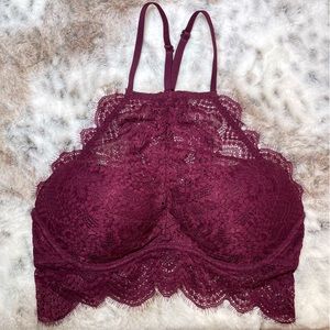 💖PINK by Victoria’s Secret Burgundy Lace Bralette Size Small